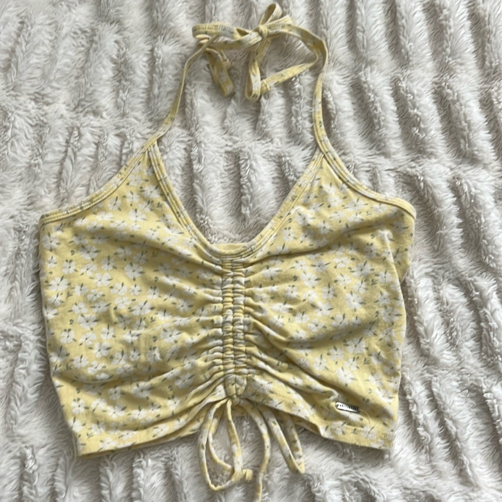 Yellow flower halter top